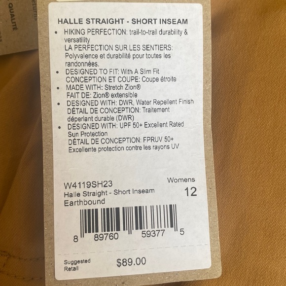 (A6) Prana Halle Straight Regular inseam Earthbound Hiking Pants - Size 12, NWT - Picture 12 of 15